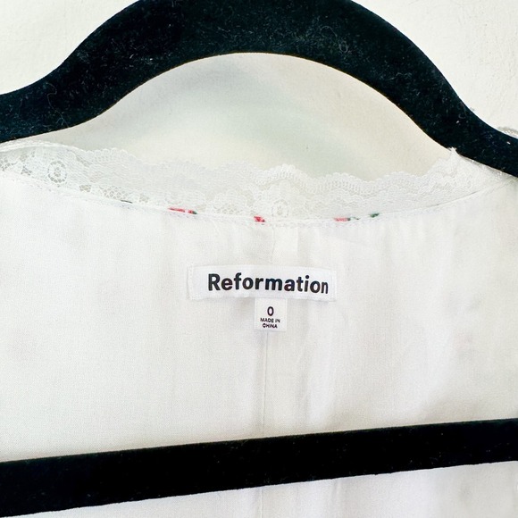 Reformation Rosalie Linen Tie Front‎ Top Alyssa Floral Womens 0 - Picture 9 of 10